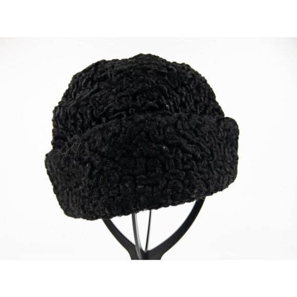Adam Meldrum & Anderson Black Boiled Wool Hat with Ear Covers Size M Winter Cap - Picture 5 of 13